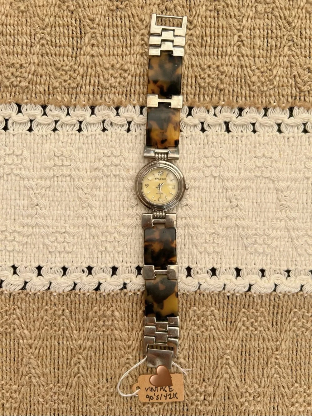 Women's Tortoiseshell-Link Watch in Brown and Silver